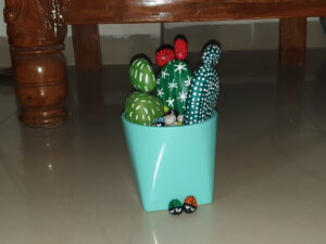Stone painting by Nehal -Cactus-Life in a dessert