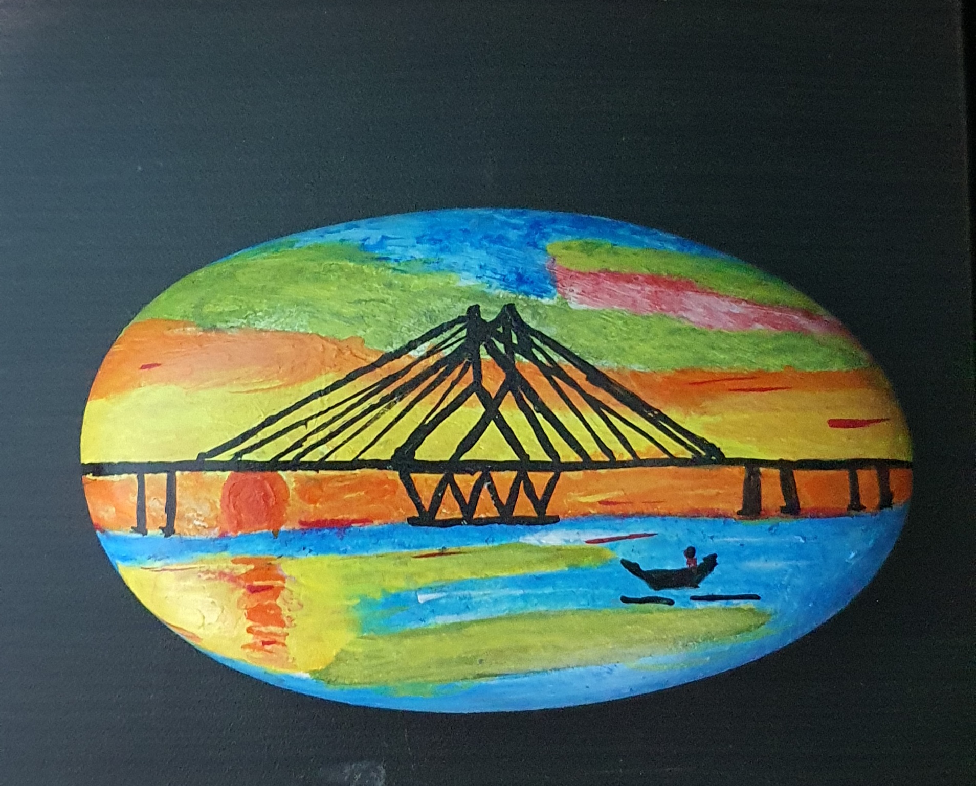 Stone painting by Nehal -Sea Link