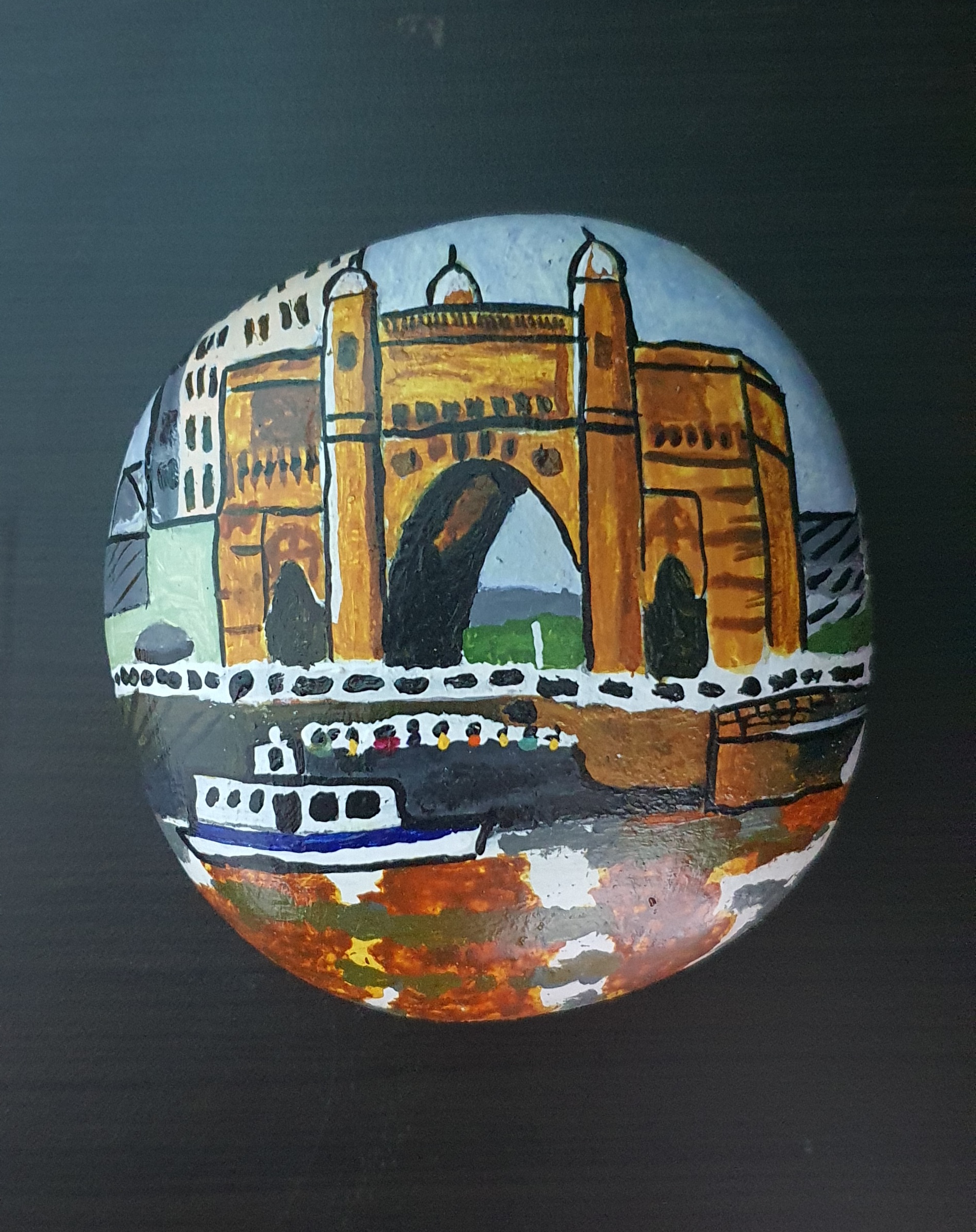 Stone painting by Nehal - Gateway of India