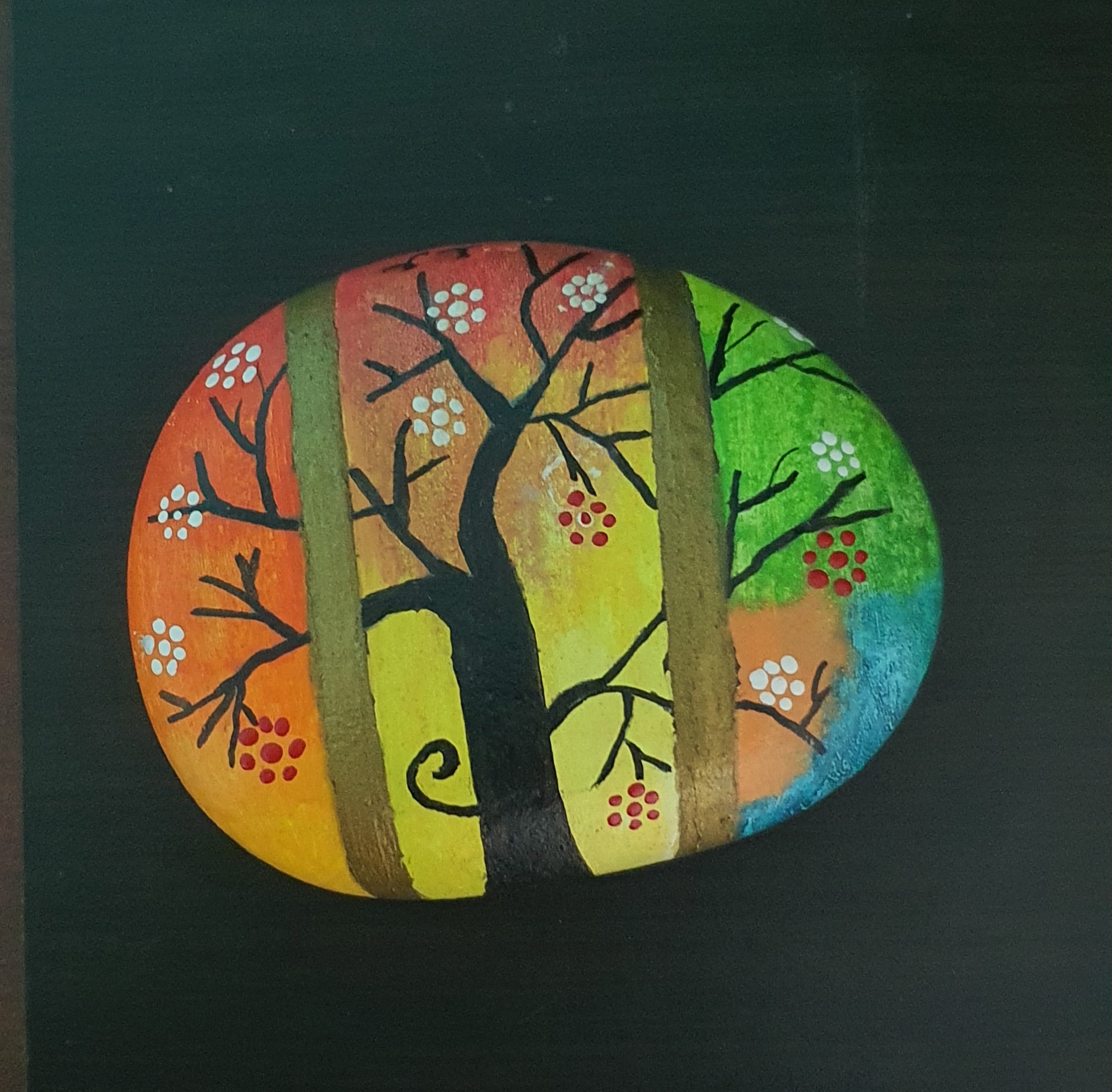 Stone painting by Nehal -Wish tree