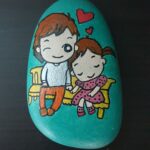 Stone painting by Nehal -Love at first site