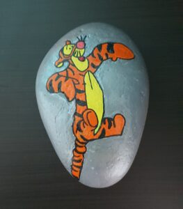 Stone painting by Nehal -Tiger-Winnie the Pooh