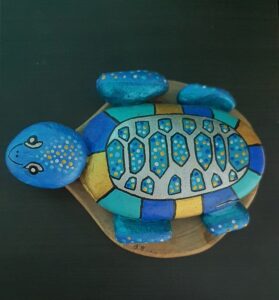 Stone painting by Nehal -Wealthy Turtle