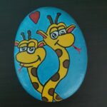 Stone painting by Nehal -Snakes in love