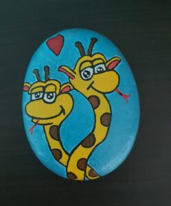Stone painting by Nehal -Snakes in love