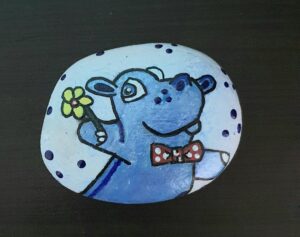 Stone painting by Nehal -Cute Hippo