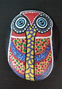 Stone painting by Nehal -Decorated Owl