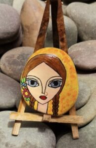 Stone painting by Nehal -beautiful girl