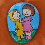 Stone painting by Nehal -brother and sister
