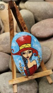 Stone painting by Nehal -magician lady