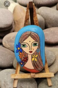 Stone painting by Nehal -indian beauty