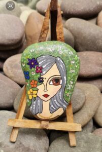 Stone painting by Nehal -girl