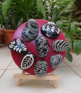 Stone painting by Nehal -design on disk